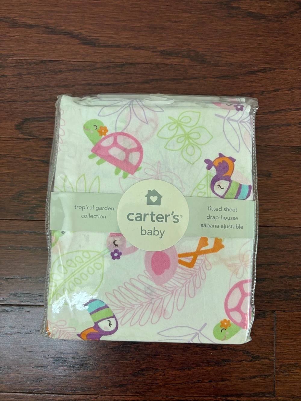 NIP New Carter’s baby tropical garden Crib Fitted Sheet Packaging